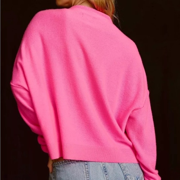 Anthropologie Pilcro The Alani Cashmere Mock Neck Sweater Pink - Picture 4 of 7